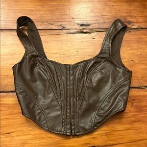 Women’s Faux Leather Corset Top